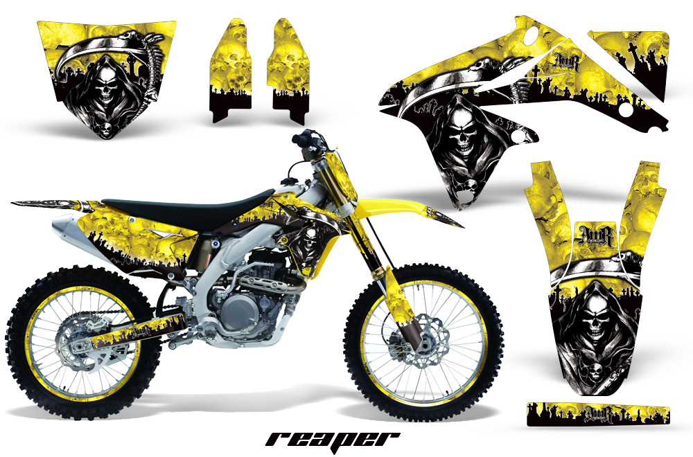 Suzuki-RMZ450 08-10 Graphics Kit Reaper Yellow NPs